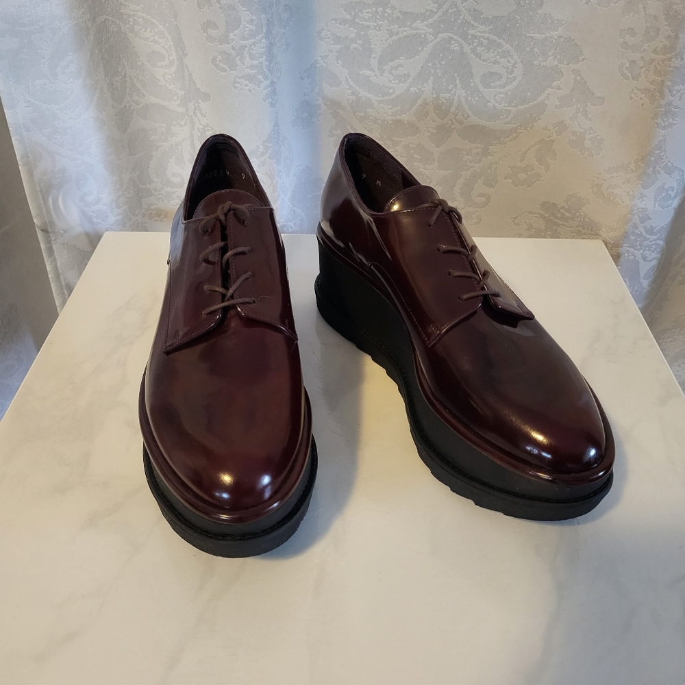Stuart Weitzman Kent Platform Oxford, Women Shoes Size 9M, Color Burgundy - Picture 9 of 12
